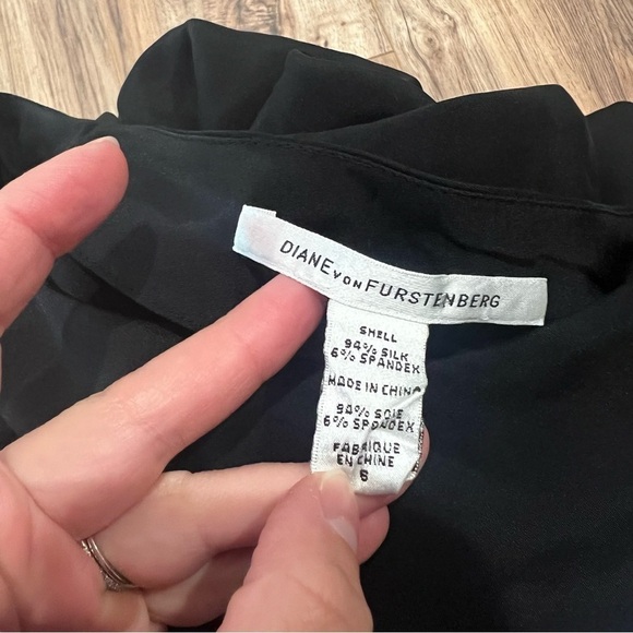 Diane Von Furstenberg Silk One Shoulder Black Mini Dress - Picture 8 of 8